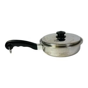 Saladmaster 18-8 Tri-Clad Stainless Steel 9" Skillet & Vapo Lid Cookware Fry Pan